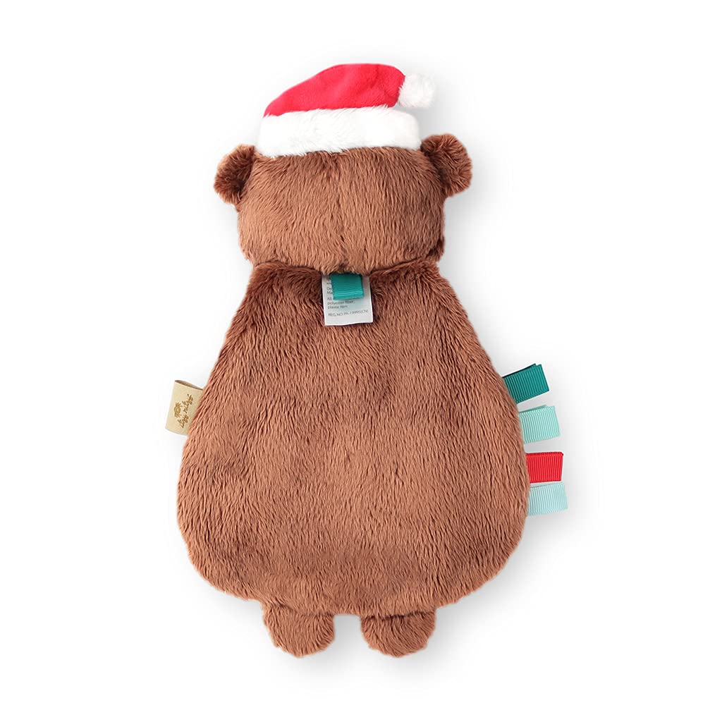 Itzy Ritzy - Itzy Lovey Including Teether - Baby Lovey with Teether, Textured Ribbons & Dangle Arms - Features Crinkle Sound, Sherpa Fabric and Minky Plush (Jolly The Reindeer)