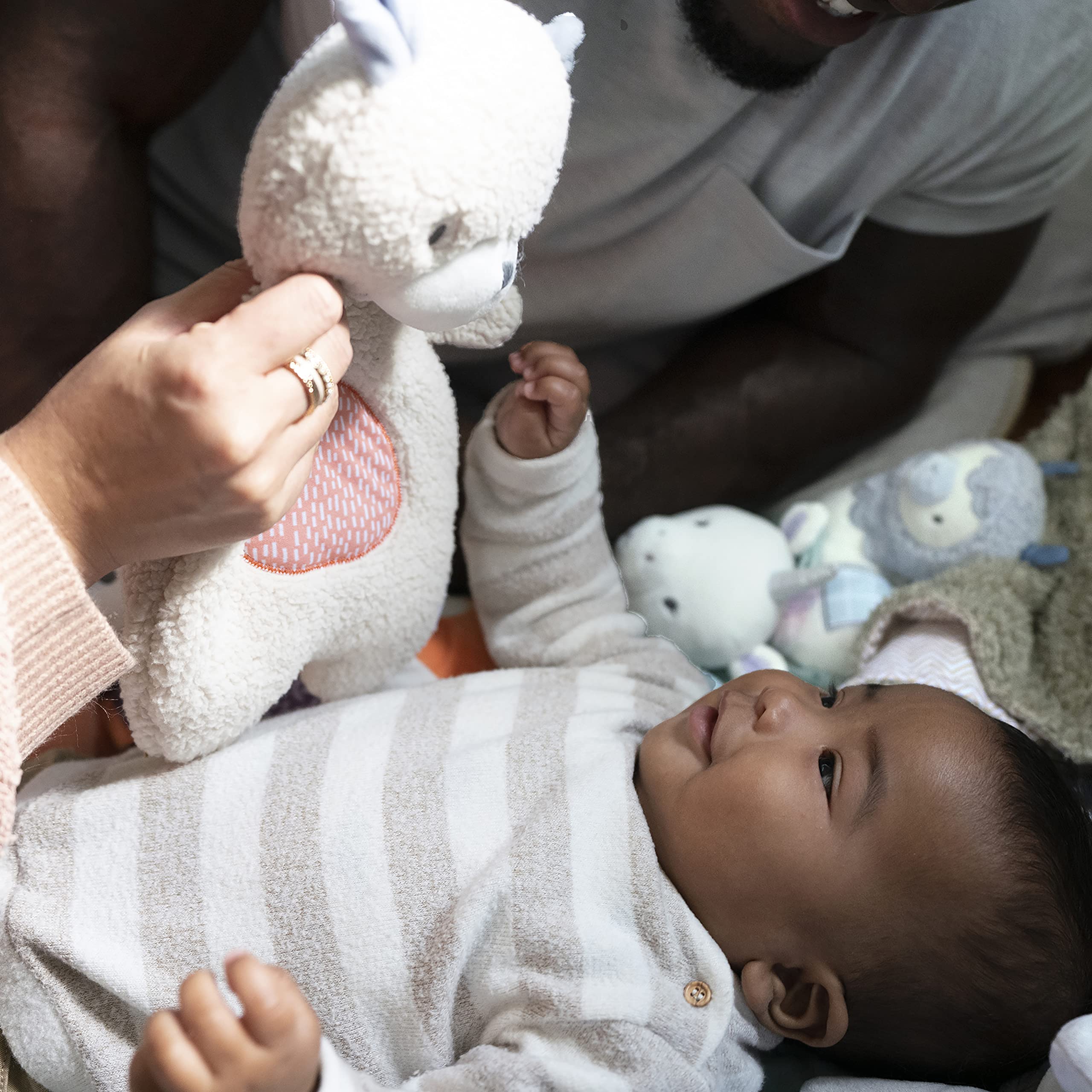 Ingenuity Premium Soft Mini Bean Bag Plush, Nate The Teddy Bear, Ages Newborn and up.